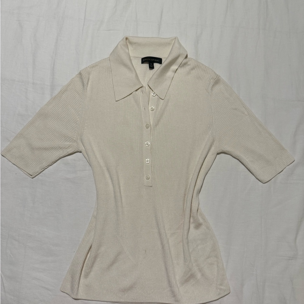 Banana Republic Cream Polo Top